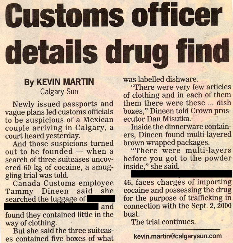 Customs officer details drug find