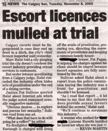 Escort licenses mulled at trial