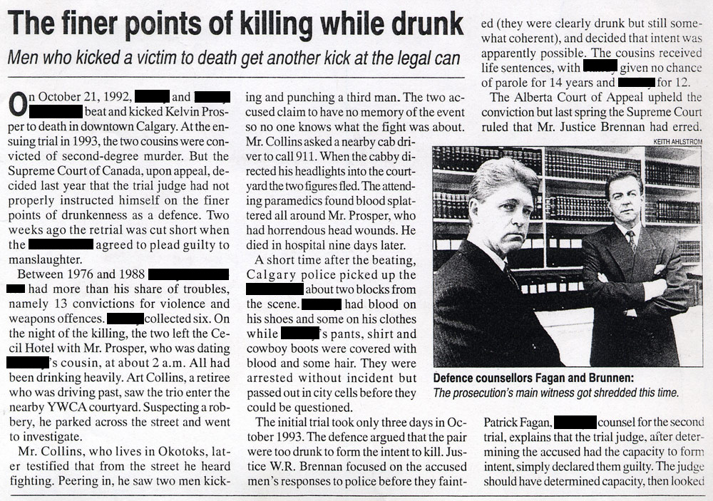 Homicide: The finer points of killing while drunk