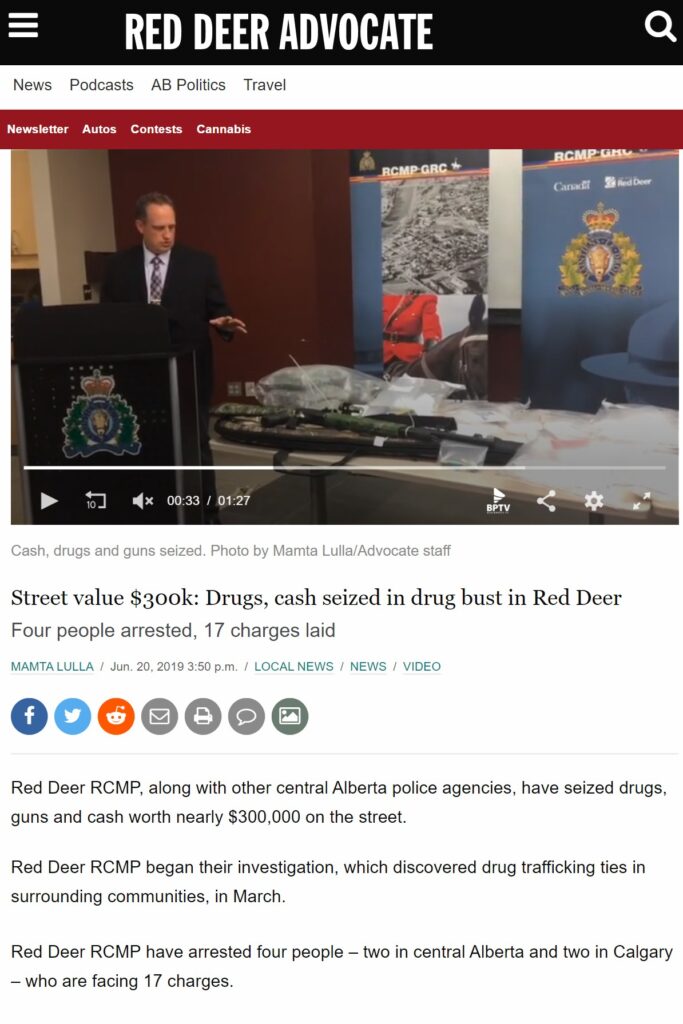 Red Deer Advocate: Drugs, cash seized in drug bust in Red Deer